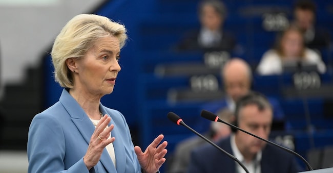 La presidente della Commissione europea, Ursula von der Leyen  APN