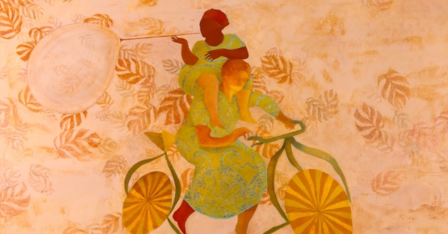 «Light on my shoulders», 2026, di Francesco Casati, tecnica mista su tela, 100x140cm Courtesy Francesca Antonini