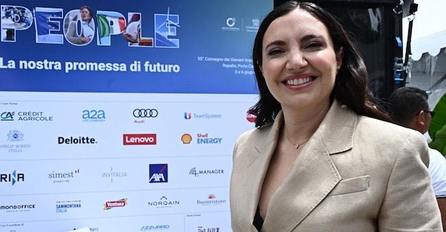 Maria Anghileri, presidente dei Giovani Imprenditori di Confindustria, durante il 55mo Congresso dei Giovani Imprenditori a Rapallo, 5 giugno 2026. ANSA/LUCA ZENNARO ANSA