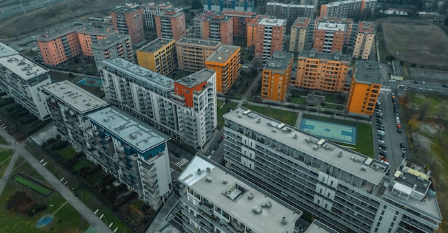 Veduta aerea di una porzione di Santa Giulia, a Milano  Andrew - stock.adobe.com