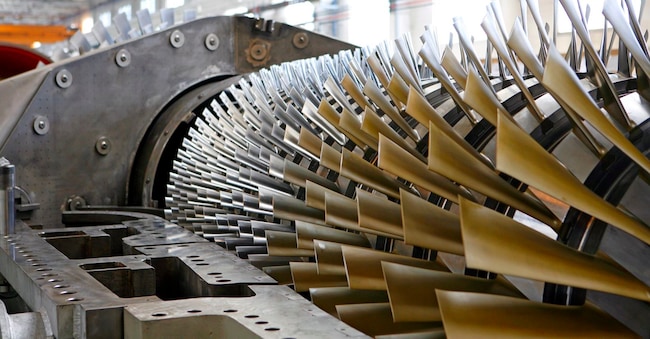 Una turbina a gas di Ansaldo