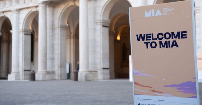 L’ingresso di Palazzo Barberini a Roma, una delle sedi del Mia - Mercato Internazionale dell’Audiovisivo