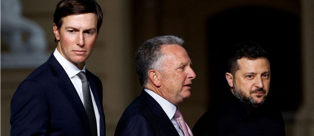 L’ultimo incontro tra il presidente Volodymyr Zelenskiy, gli inviati speciali Usa Steve Witkoff e Jared Kushner REUTERS