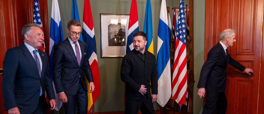 Il presidente ucraino Volodymyr Zelenskiy incontra l’inviato Usa Steve Witkoff, il premier norvegese Jonas Gahr Store e il presidente finlandese Alexander Stubb a Oslo,  via REUTERS