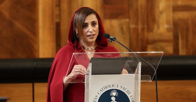 La sceicca Bodour bint Sultan Al Qasimi, presidente di Spark e della Authority per gli investimenti Imagoeconomica