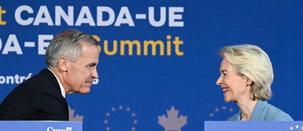 Il premier del Canada Mark Carney con Ursula von der Leyen EPA