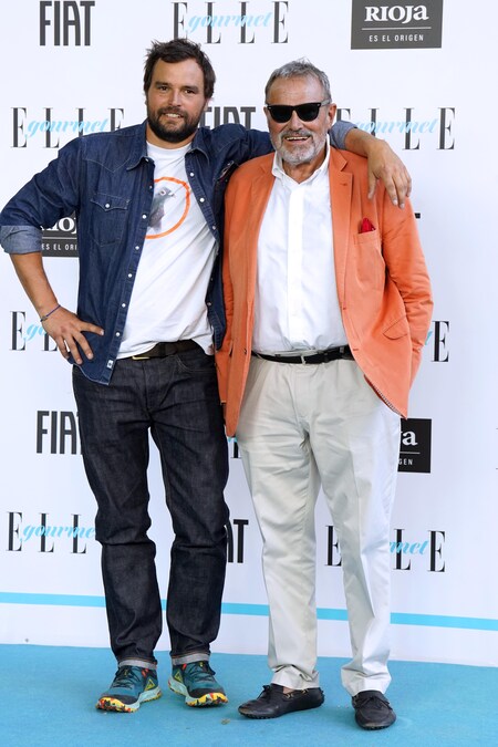 Madrid 11 luglio 2022 ELLE Gourmet Awards, nella foto il fotografo Oliviero Toscani con il figlio Rocco (Foto IPP)