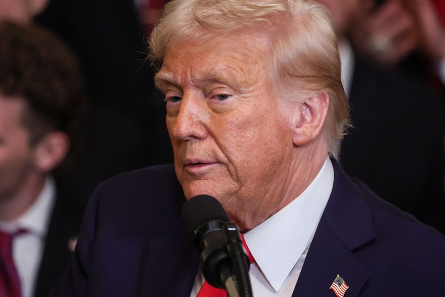 Il presidente degli Stati Uniti Donald Trump ospita i campioni della Stanley Cup 2024, i Florida Panthers, nella East Room della Casa Bianca a Washington. REUTERS/Leah Millis (REUTERS)