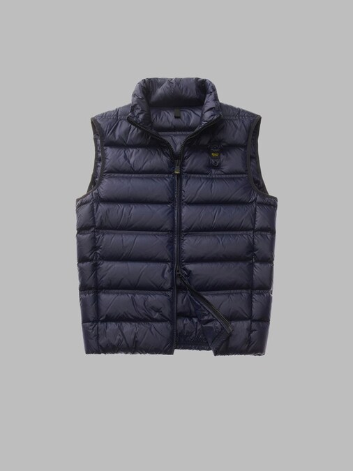 Blauer. Gilet senza maniche in nylon imbottito con collo alla coreana