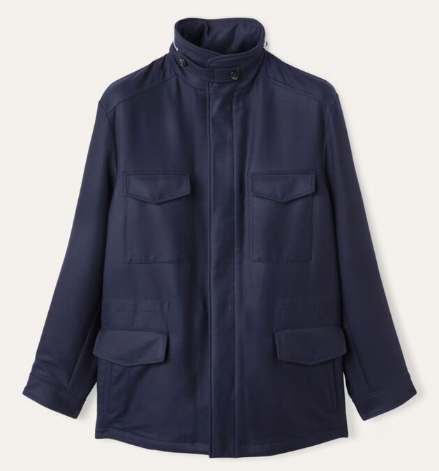 Loro Piana. Versatile giacca da viaggio con tasche multiuso, nella preziosa lana The Gift of Kings, con finissaggio idrorepellente