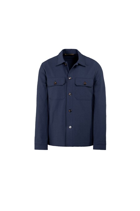 Moorer. Camicia manica lunga in seersucker di cotone e seta elasticizzata