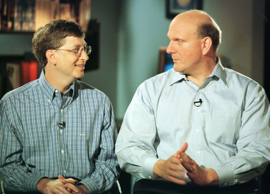 Bill Gates insieme a Steve Ballmer nel 1998, subito dopo che quest’ultimo divenne presidente di Microsoft
