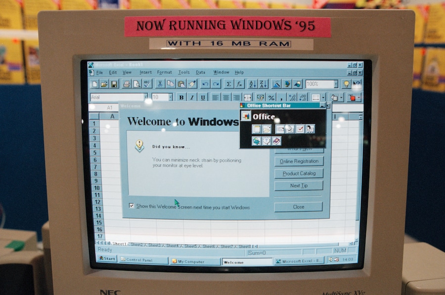 Presentazione di Windows 95: è il 24 agosto del 1995 e siamo a Boston. (Photo by Brooks Kraft LLC/Sygma via Getty Images) (Brooks Kraft)