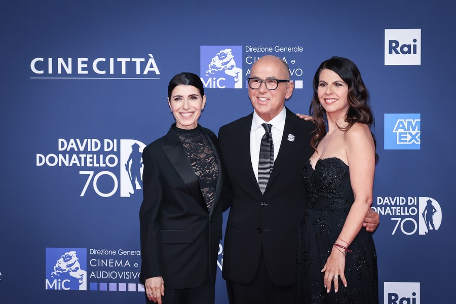 La cantante Giorgia, con il regista Ferzan Ozpetek e la presentatrice Geppi Cucciari. (7146)