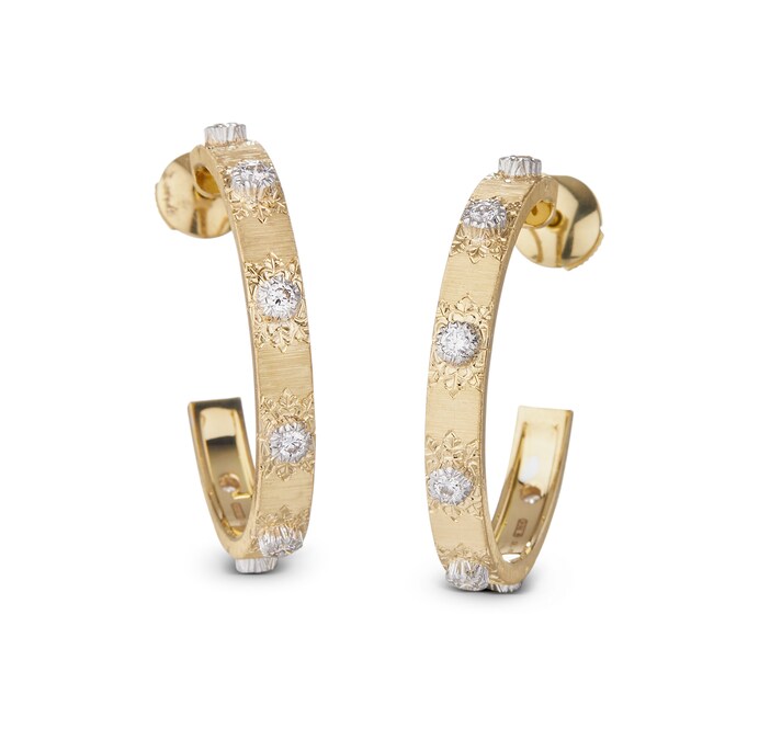 Buccellati. A cerchio in oro rosa rigato e diamanti Macri Classica