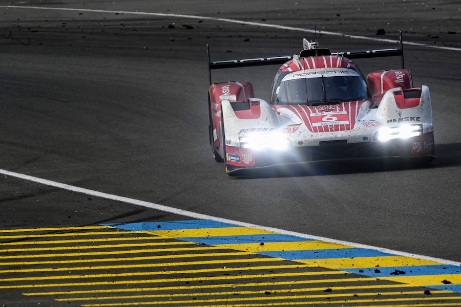 Porsche Penske Motorsport's Australian driver #6 Matt Campbell competes in the 24 Hours of Le Mans 2025, at the Le Mans circuit, north-western France, on June 15, 2025. (Photo by JEAN-FRANCOIS MONIER / AFP) (AFP)