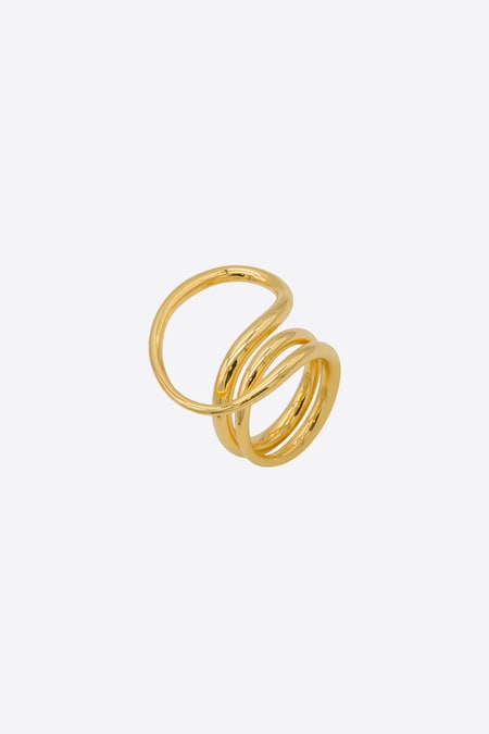 Charlotte Chesnais. Anello Round Trip in argento 925 placcato in oro 18 carati