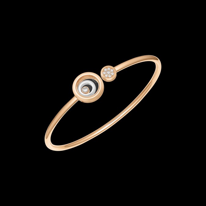 Chopard. Bracciale Happy Spirit Giunco in oro etico rosa e bianco