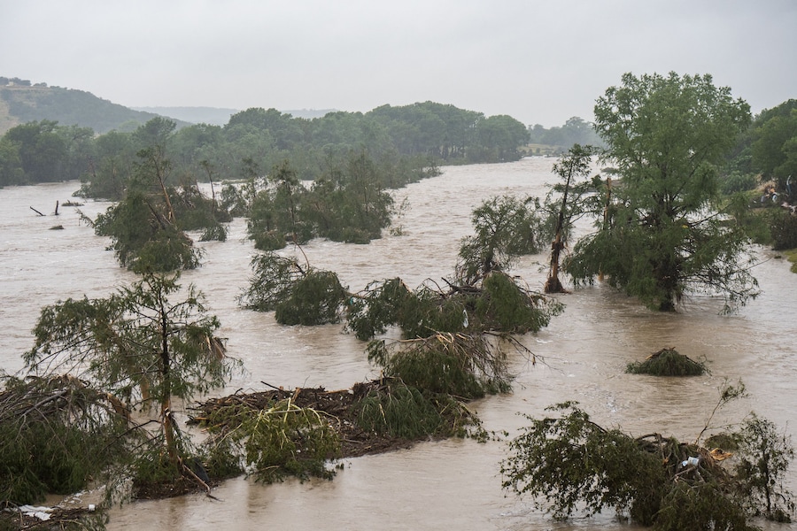 Il fiume Guadalupe a Kerrville, in Texas (Getty Images via AFP)