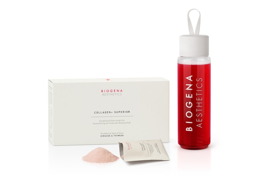 Biogena Aesthetics Collagen+ Superior – Integratore in polvere dal gusto naturale di ciliegia e timo, pensato per migliorare l’aspetto della pelle dall’interno. La formula, sviluppata secondo i più alti standard della nutraceutica austriaca, combina collagene idrolizzato con attivi mirati per sostenere luminosità, elasticità e compattezza cutanea. Ideale per chi cerca un approccio scientifico alla bellezza inside-out