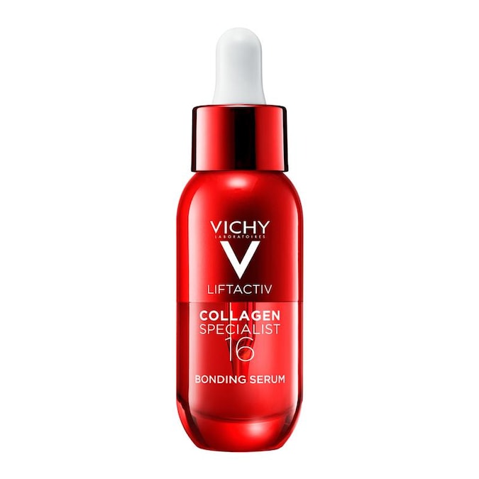 Vichy Liftactiv Collagen Specialist 16 – Bonding Serum Siero viso ad alta performance ispirato alla medicina estetica, formulato per agire su perdita di tono e rughe. Contiene collagene bio-identico, progettato per mimare la struttura del collagene naturale della pelle e potenziarne la sintesi. Arricchito con attivi dermatologici come peptidi rassodanti e frazioni probiotiche, migliora compattezza e definizione dei contorni del viso