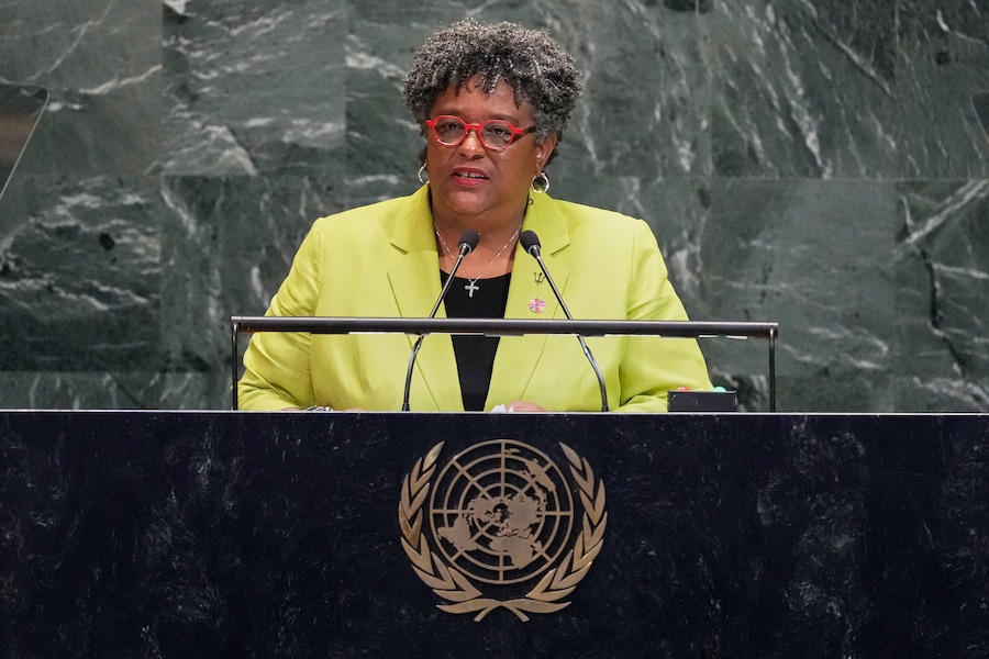 Mia Mottley (1965) premier Barbados (AP)
