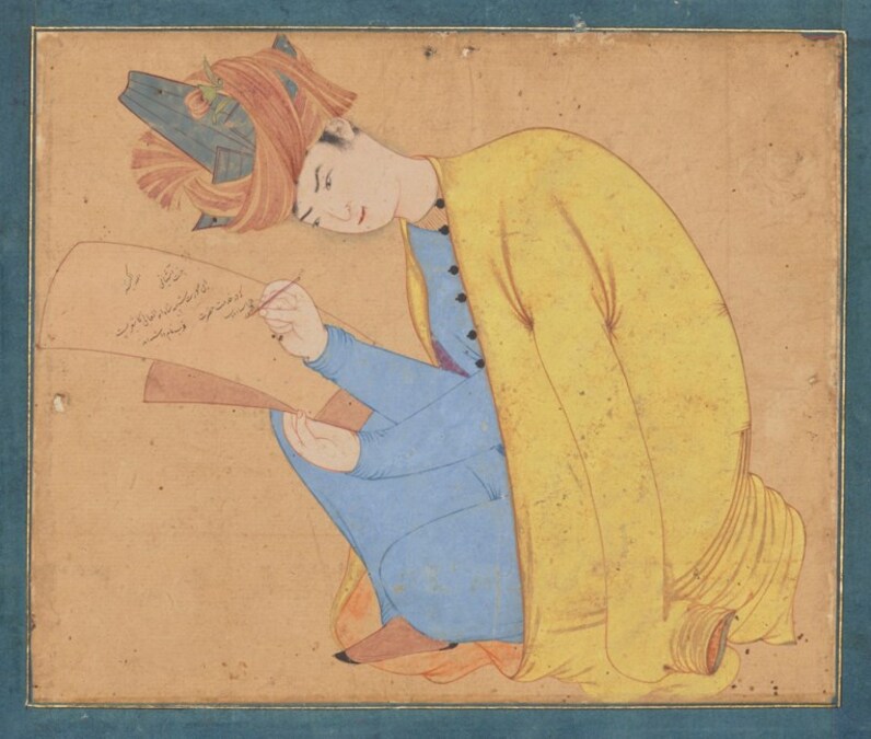 PORTRAIT OF SHAH ABU’L-MA’ALI OF KASHGAR THE PORTRAIT BY DUST MUHAMMAD THE PAINTER, MUGHAL INDIA, CIRCA 1555-64; THE CALLIGRAPHY SIGNED MUHAMMAD REZA, 16TH CENTURY, Price realised GBP 2,734,000 Estimate GBP 500,000 – GBP 700,000