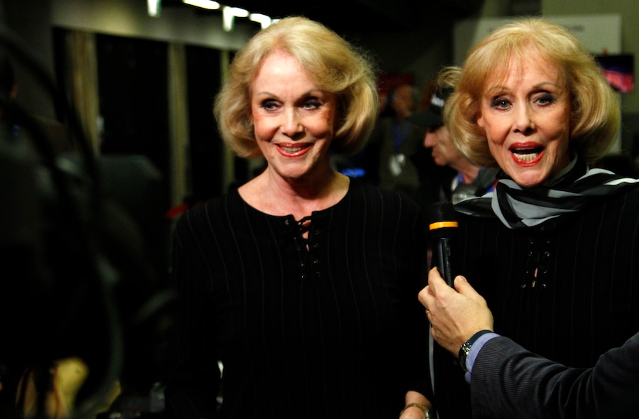 19 02 2014. Sanremo, le gemelle Kessler in Sala Stampa (LaPresse)