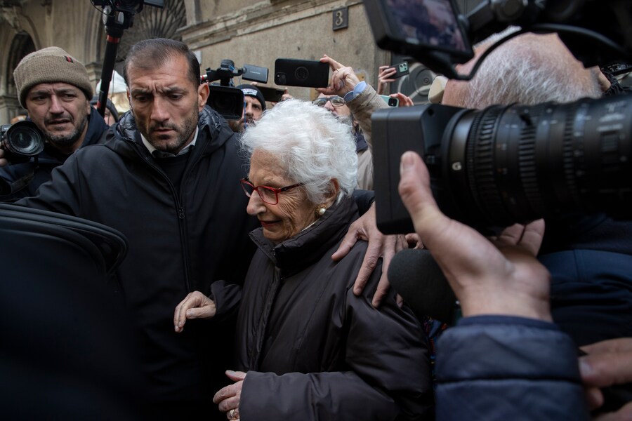 L’arrivo di Liliana Segre. (LAPRESSE)