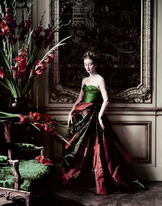 Best Invitation of the Season Nina De Voe in ball gown by Balmain 1951 Original colour transparency The Condé Nast Archive New York