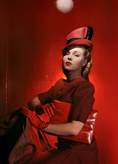 The Second Age of Beauty is Glamour suit by Hartnell 1946 Original colour transparency The Condé Nast Archive London