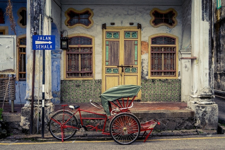 Vecchio edificio coloniale a Georgetown, Malesia