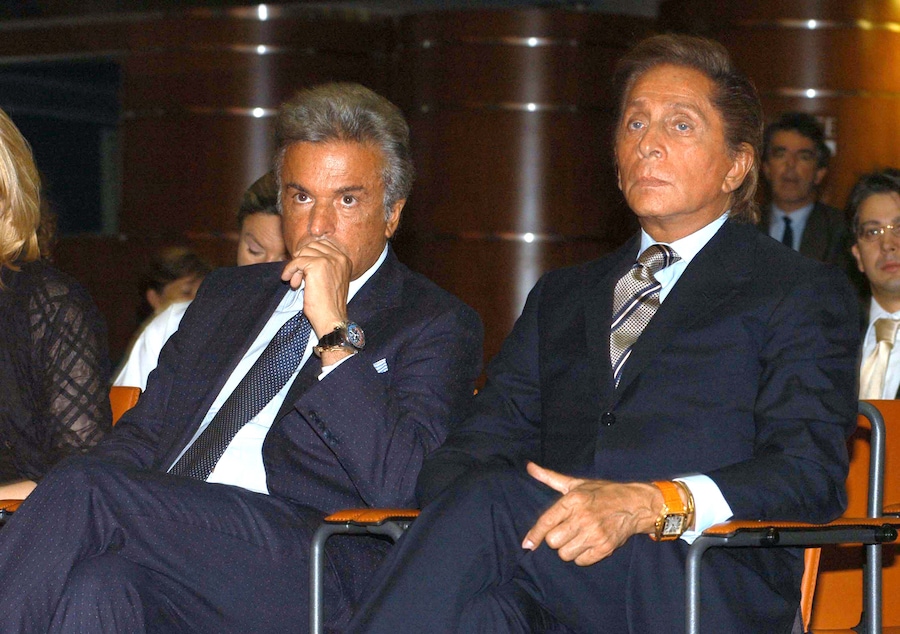 Valentino Garavani stilista con Giancarlo Giammetti. (Imagoeconomica / Foto Archivio)