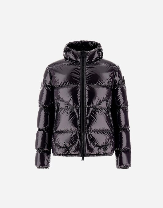 Herno. Giacca in nylon glossy, iconico del marchio, con imbottitura in piuma