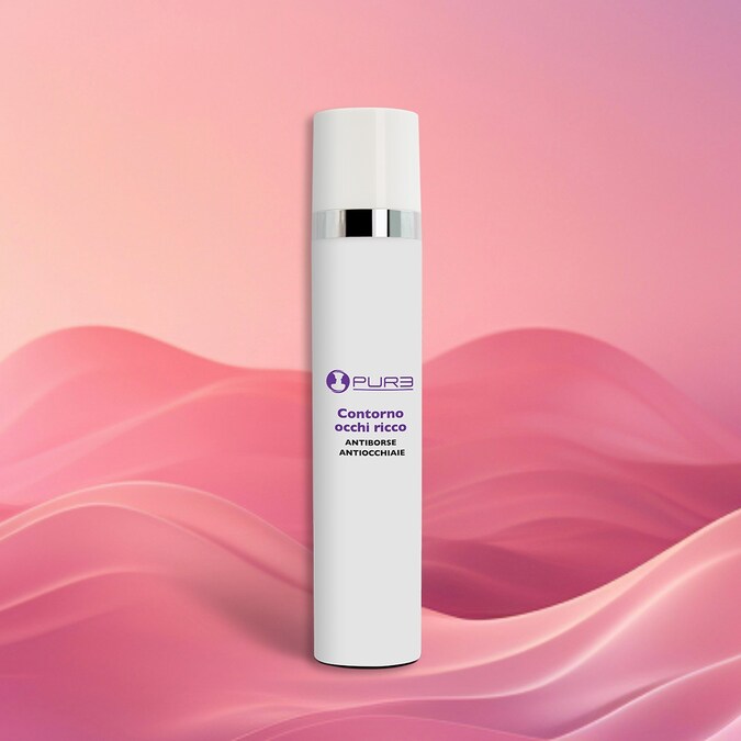 PURE ITALIA. Crema Contorno Occhi Ricco Trattamento mirato per la zona perioculare, dalla texture ricca e intensamente idratante, studiato per contrastare borse, occhiaie e gonfiori e migliorare i segni d’espressione. La formula combina peptidi di ultima generazione, collagene idrolizzato, elastina e acido ialuronico per sostenere tono ed elasticità cutanea. Gli estratti di Centella asiatica e Ippocastano stimolano il microcircolo e favoriscono la rigenerazione della pelle, attenuando rughe e zampe di gallina per uno sguardo più fresco, luminoso e vitale. (www.pureitalia.it )