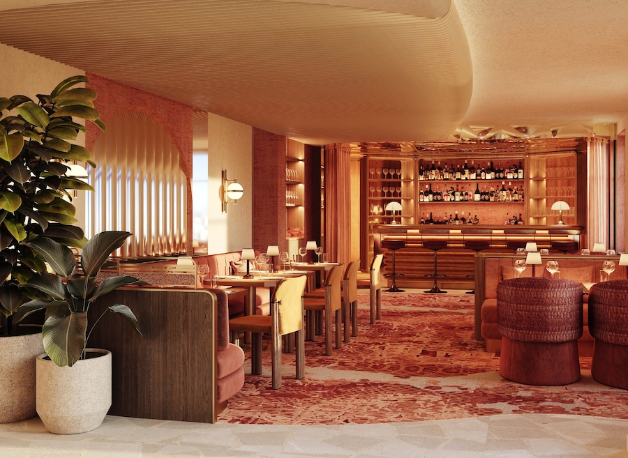 Render del ristorante panoramico MIA