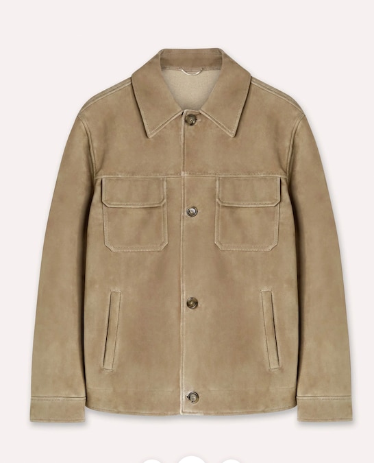 Lardini. Giubbino in suede con interno in lana e cashmere