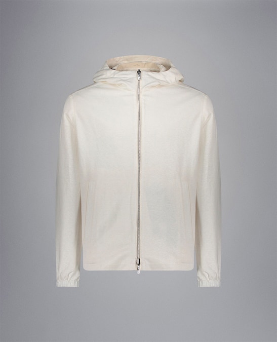 Paul & Shark. Giubbino windbreaker in jersey di lino doppiato con membrana Typhoon