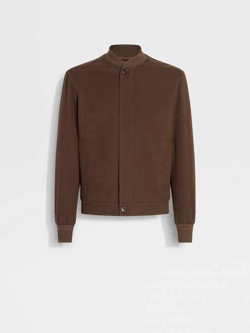 Zegna. Giubbotto in cashmere anti acqua, con fibre tracciabili, Oasi Cashmere Elements