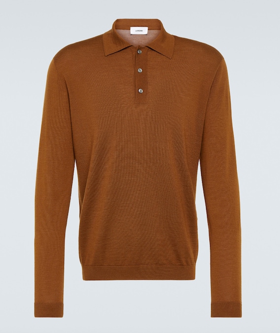 Lardini. Polo a tre bottoni in lana seta cashmere