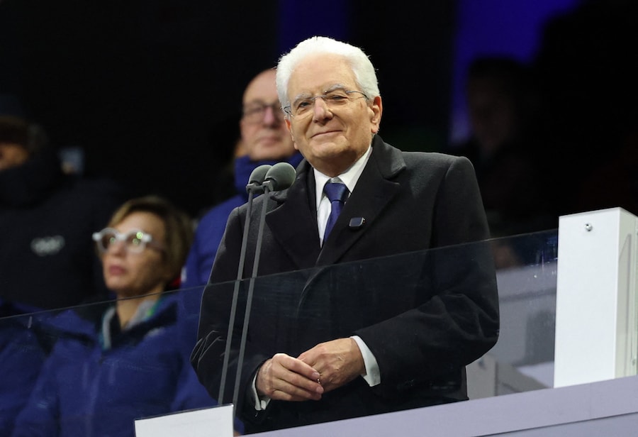 Il presidente italiano Sergio Mattarella dichiara aperti i Giochi olimpici invernali 2026. (REUTERS)
