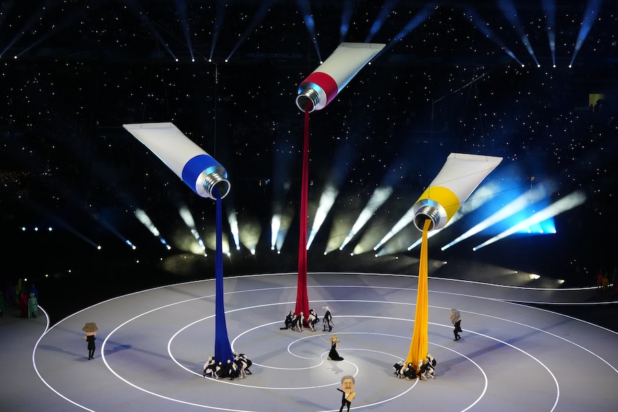 La cerimonia di apertura delle Olimpiadi invernali del 2026, a Milano. (LAPRESSE)