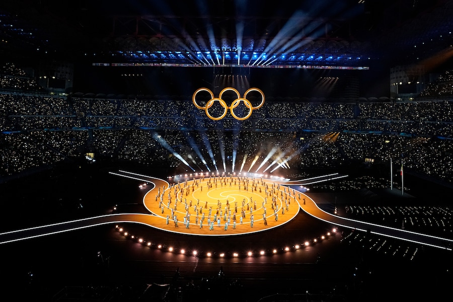 La cerimonia di apertura delle Olimpiadi invernali del 2026, a Milano. (APS)