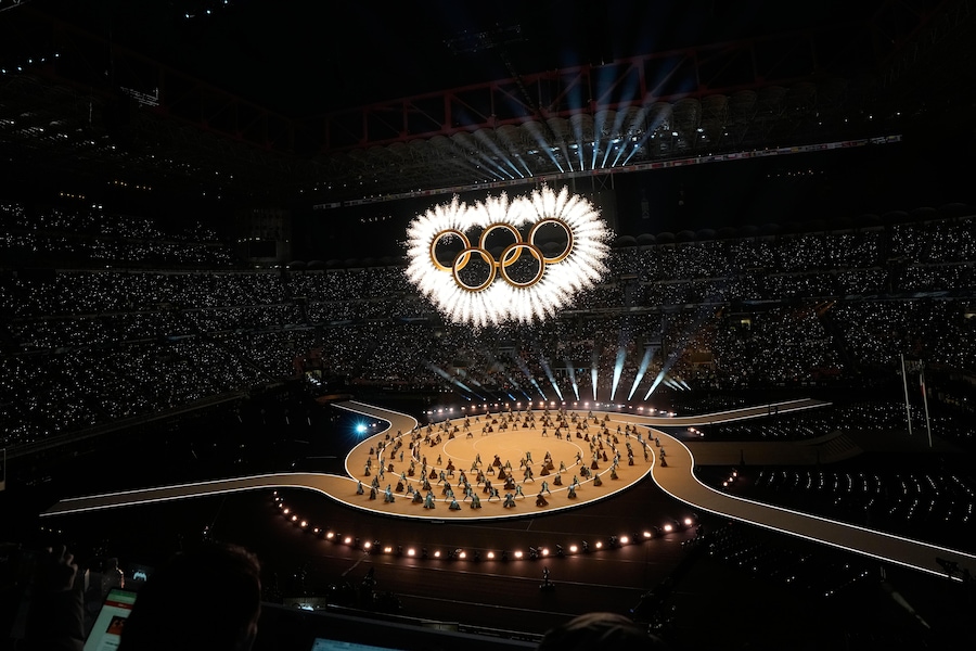 La cerimonia di apertura delle Olimpiadi invernali del 2026, a Milano. (APS)