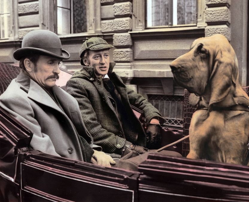 Una scena del film Sherlock Holmes: soluzione settepercento (1975) nella foto Robert Duvall e Nicol Williamson (Foto IPP/imagostock)