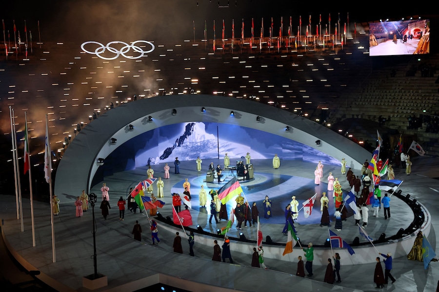 Vista generale della sfilata degli atleti durante la cerimonia di chiusura. (REUTERS/Yara Nardi)