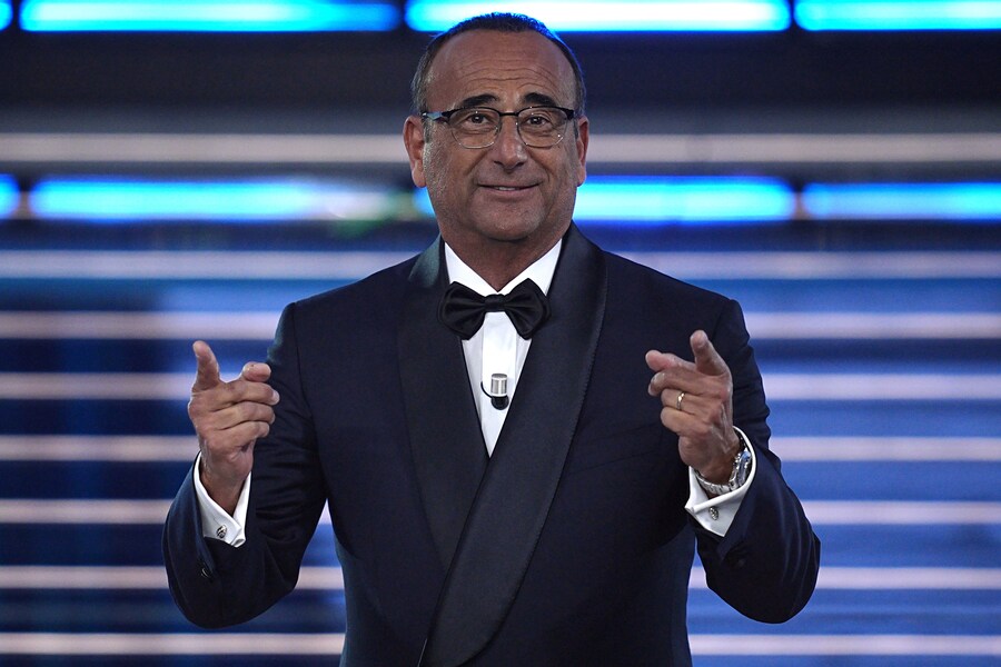 Carlo Conti partecipa alla 76ª edizione del Festival della Canzone Italiana di Sanremo presso il Teatro Ariston di Sanremo, nel nord Italia, martedì 24 febbraio 2026. Intrattenimento. (Marco Alpozzi/LaPresse)