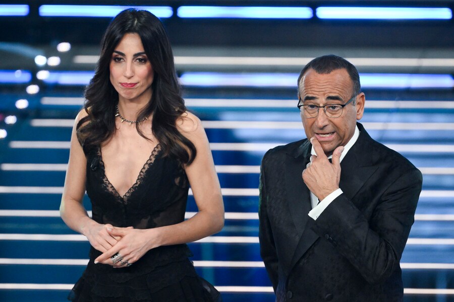 Carlo Conti e Giorgia Cardinaletti. (ANSA)