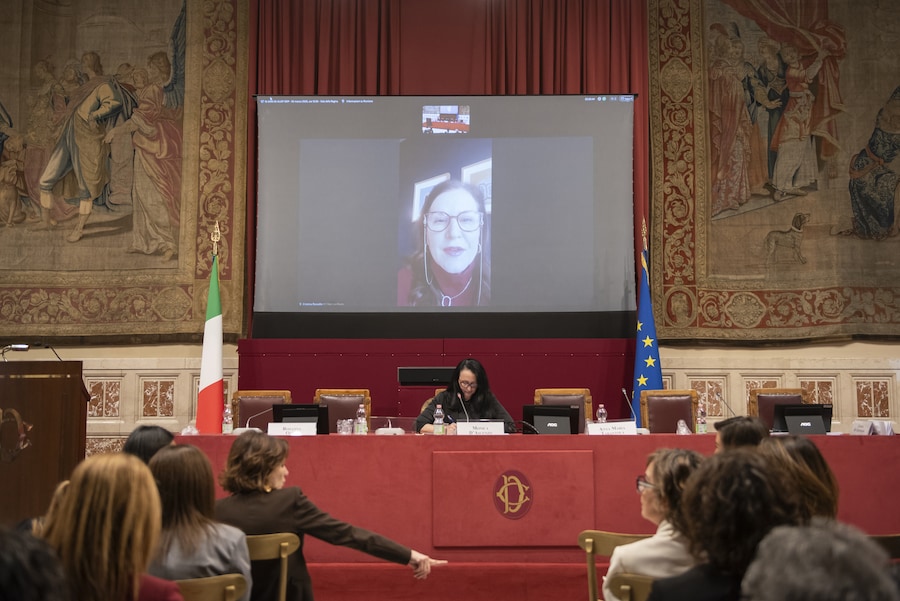 L’on Cristina Rossello, in videocollegamento (Paolo Poce)