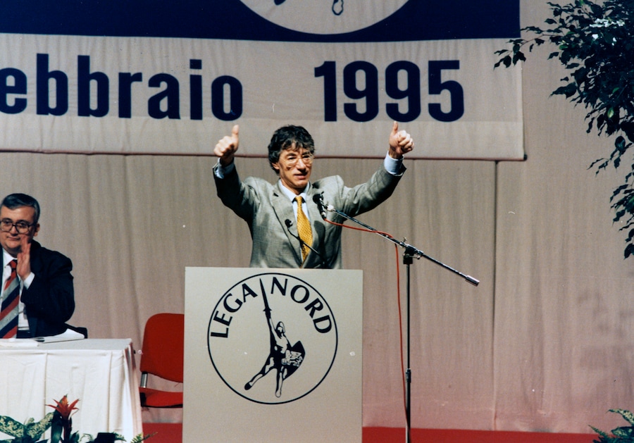 Anni ’90 archivio storico. Umberto Bossi. (LaPresse)